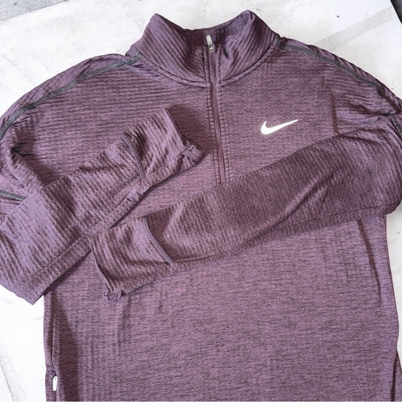 Nike Tops - Women’s Nike Pro Dri-fit 1/4 Zip Pullover Long Sleeve Running Shirt Plum Wine Sm